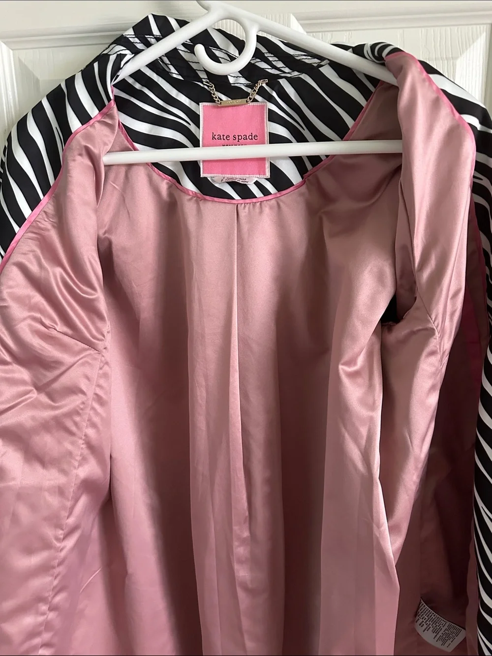 kate spade Black and White Zebra-Print Trench Coat